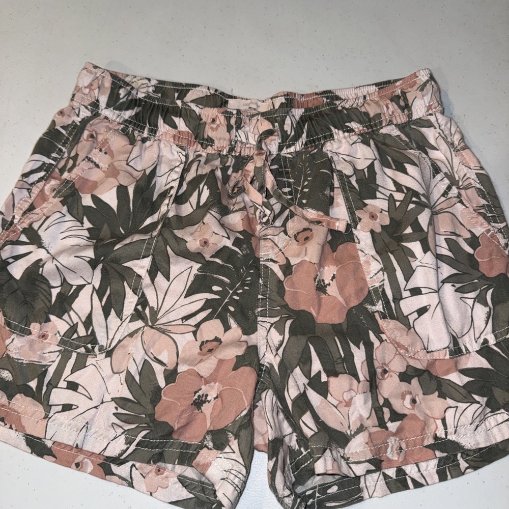 C&C CALIFORNIA Shorts Size Small Pull On Drawstring Tropical 100% Lyocell 3" New